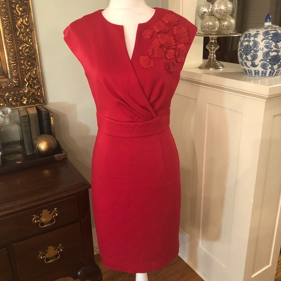 red sheath dress for work